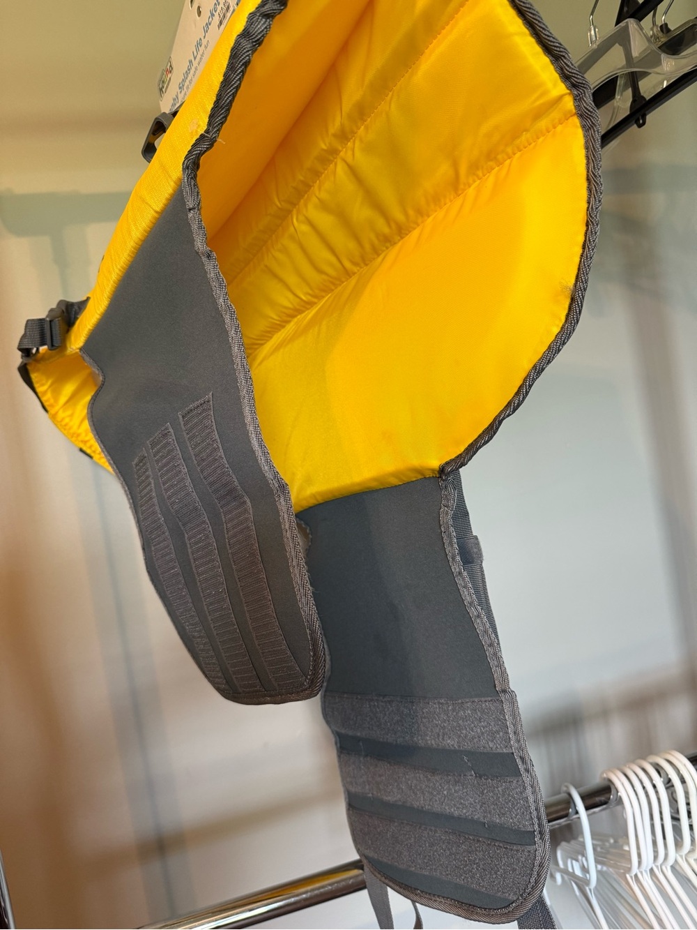 Outward Hound Bright Yellow Dog Life Vest with Black Trim - Picture 7 of 9